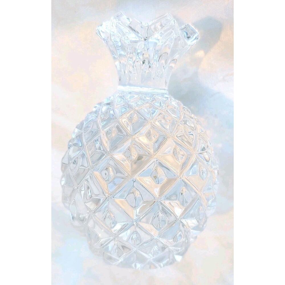 Crystal Pineapple Paperweight Art Glass Figurine 4-1/2 inch Vintage
